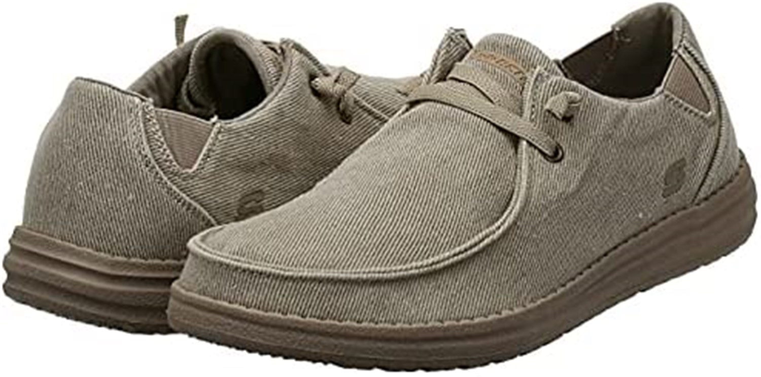 Skechers 66387 Taupe Shoes Man 