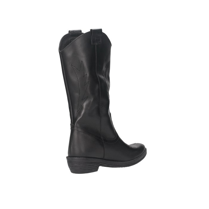 Made In Italy 002 TEXANO Black Shoes Woman 